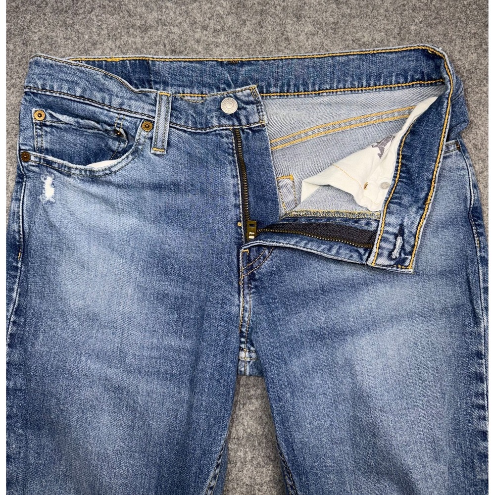 Levis 511 Jeans Mens 32x30 Slim Fit Blue Medium Wash Denim Distressed Streetwear - Picture 9 of 12